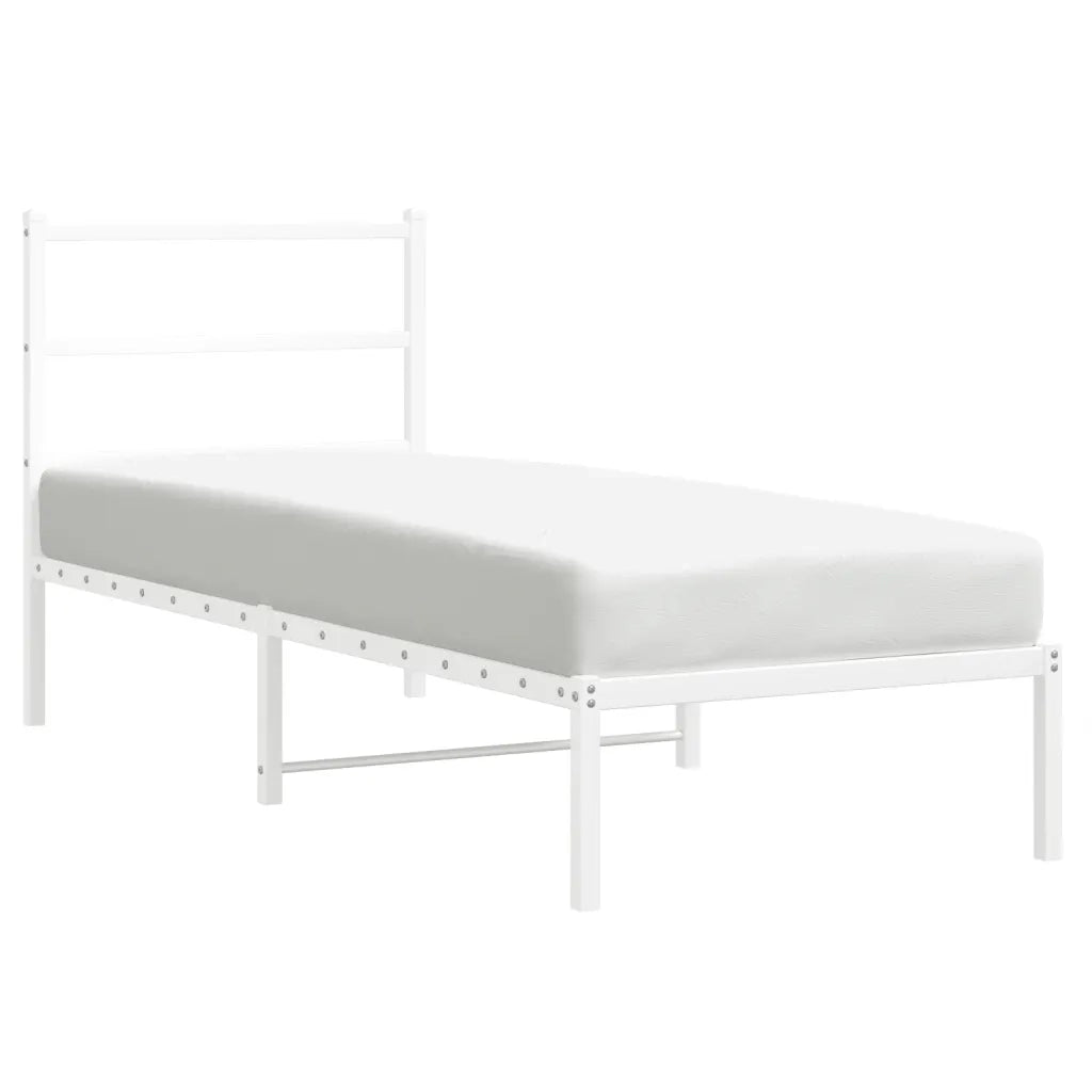 Giroletto con Testiera Metallo Bianco 80x200 cmcod mxl 134513