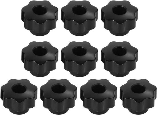 Viti a morsa M12 nera plastica - 10 pezzi - Viti a morsa femmina - Viti a morsa a guscio per attrezzi di macchina - Maniglia per viti a morsa