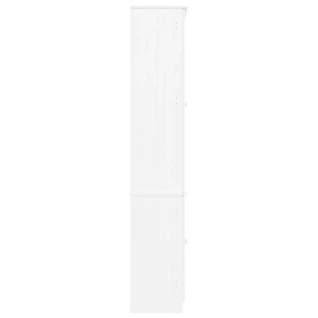Vetrina ALTA Bianca 77x35x186,5 cm in Legno Massello di Pino 353950