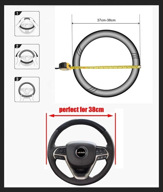 Supporto sterzo universale - Protezione sterzo - Materiale morbido e confortevole - Disegno a tigrato - Antiscivolo e isolante - Adatto per l'uso in auto.