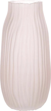 Vaso di Vetro Rosa - Struttura a Righelli Vaso di Fiori 31 cm - Decorazione Moderna per Salotto e Tavolo