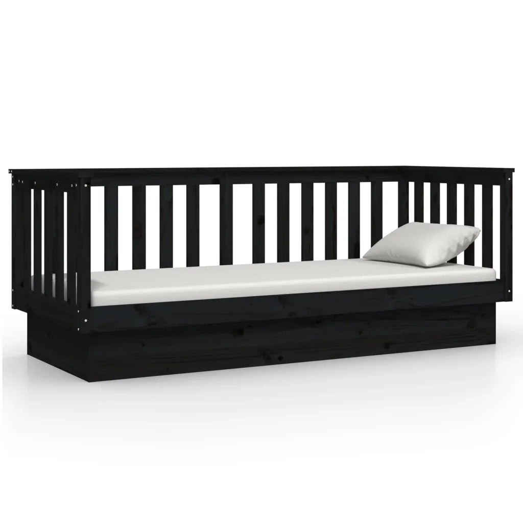 Dormeuse Nera 75x190 cm in Legno Massello di Pino