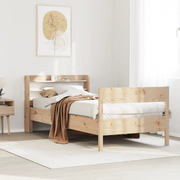 Letto senza Materasso-Struttura Letto 75x190 cm in Legno Massello Pino 742786