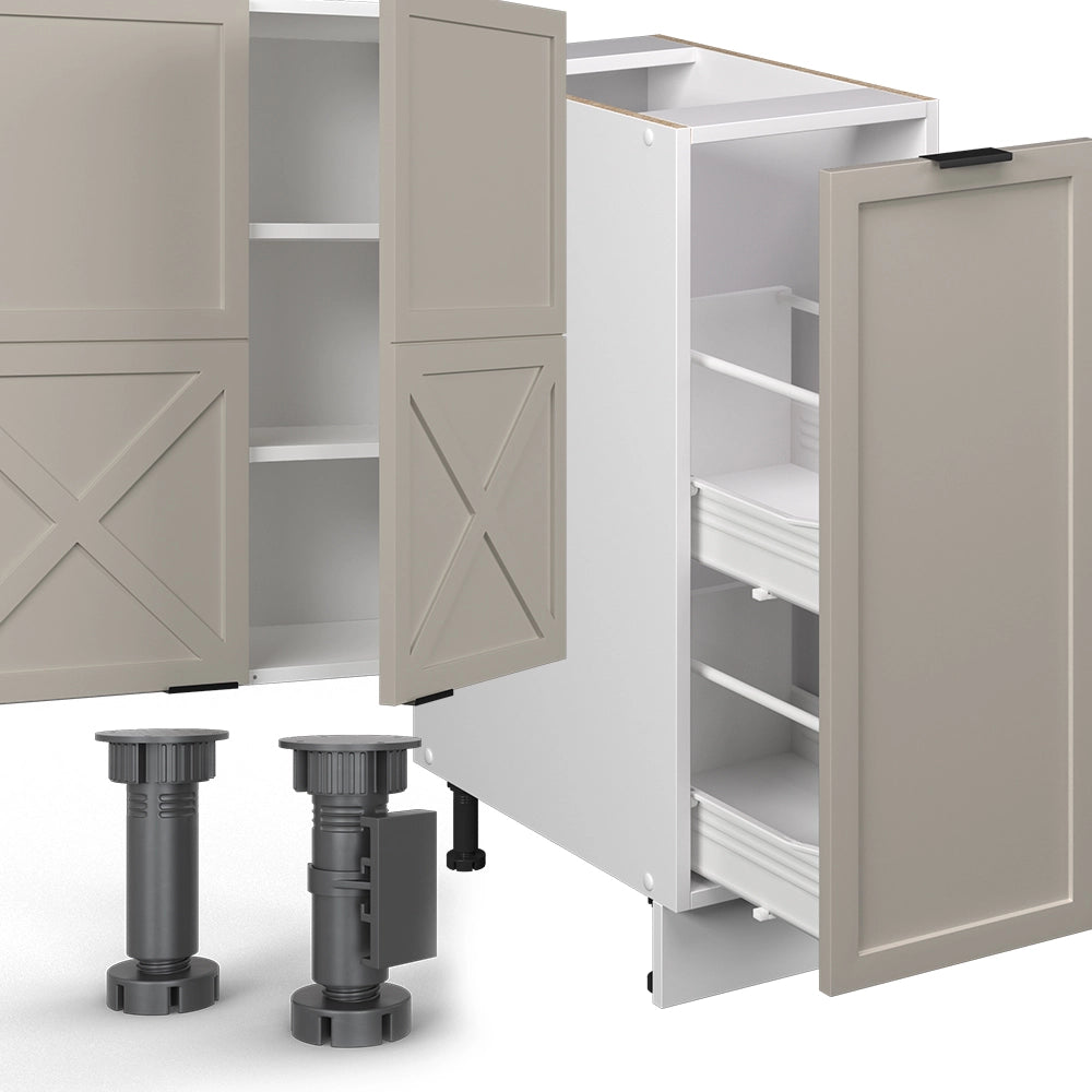 Cucina componibile Fame-Line GrigioBeige/Bianco 280 cm, PL Antracite Vicco
