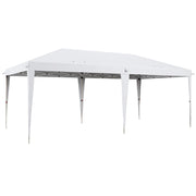 Gazebo da Giardino Pop-up 6x3 m Pieghevole Tendone in Poliestere Oxford Bianco