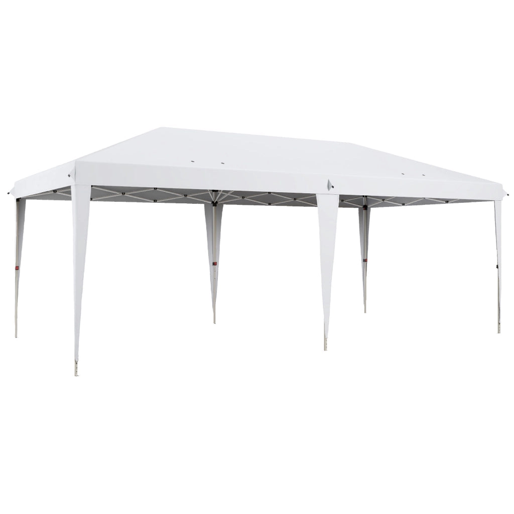 Gazebo da Giardino Pop-up 6x3 m Pieghevole Tendone in Poliestere Oxford Bianco