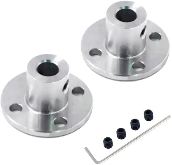 Flenskoppeling in Rame Inossidabile 6 mm - Congiunzione Rigida - Accessori Motore - Componenti DIY - Incluso Viti di Regolazione - Congiunzione di Accoppiamento