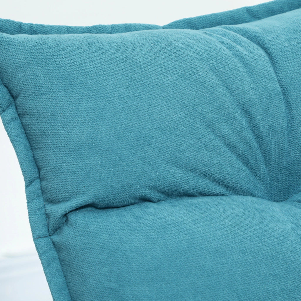 POLTRONA DA PAVIMENTO Girevole 62x70x95 cm Blu in Acciaio
