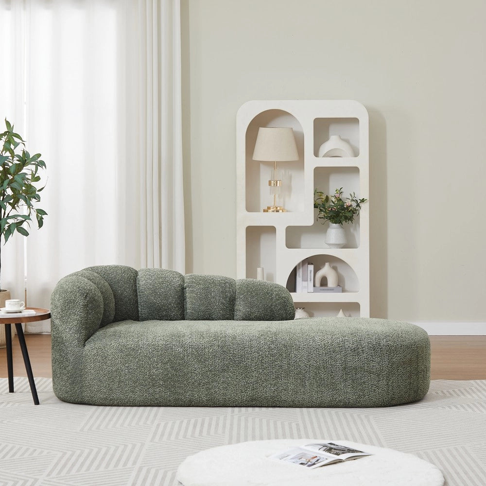 Divano letto imbottito ¨C Minimal ¨C Tessuto chenille verde salvia senza braccioli