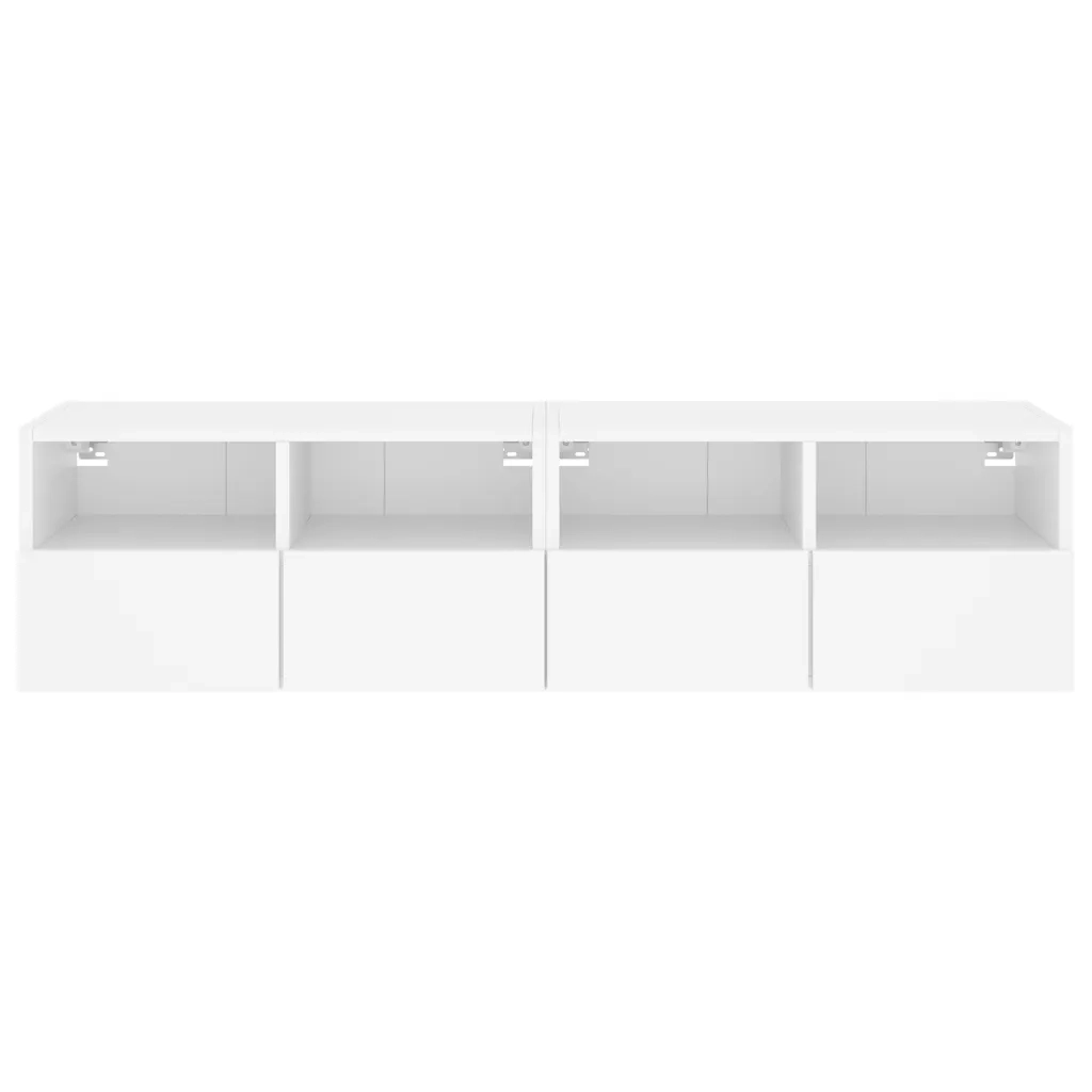 Mobili TV a Parete 2pz Bianchi 60x30x30 cm in Legno Multistrato 836855
