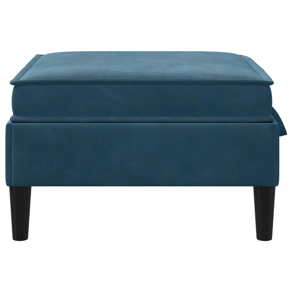 Pouf con Storage Blu Velluto 42027141
