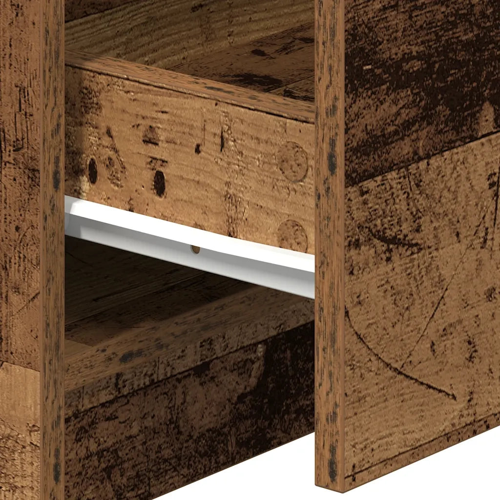 Comodino con 2 Cassetti Legno Antico 40x36x50 cm