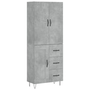 Credenza | Madia | Buffet da pranzo | Armadio da pranzo Grigio Cemento 69,5x34x180 cm in Legno Multistrato