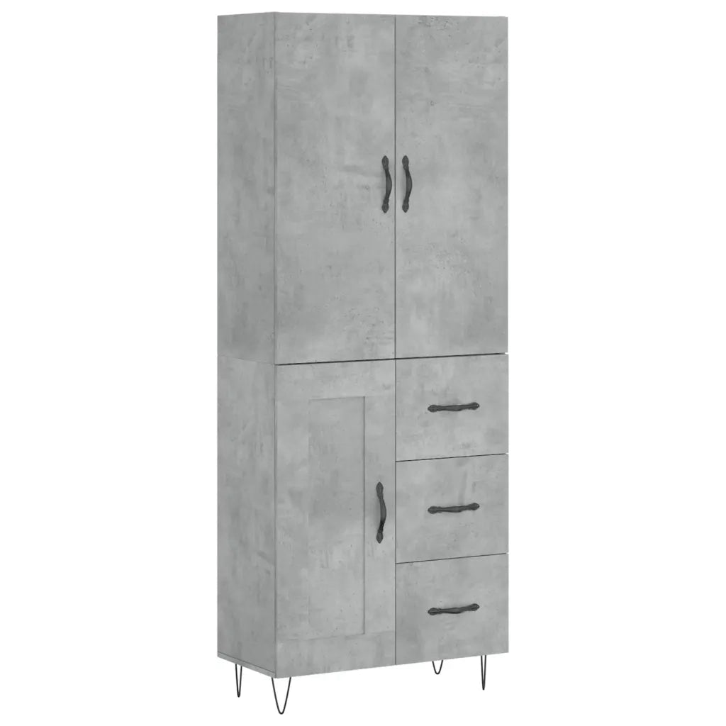 Credenza | Madia | Buffet da pranzo | Armadio da pranzo Grigio Cemento 69,5x34x180 cm in Legno Multistrato