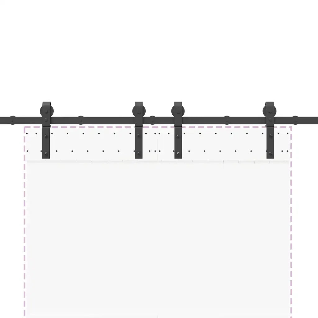 Kit di Binari per Porte Scorrevoli 200 cm Acciaio Nero CFW9513241