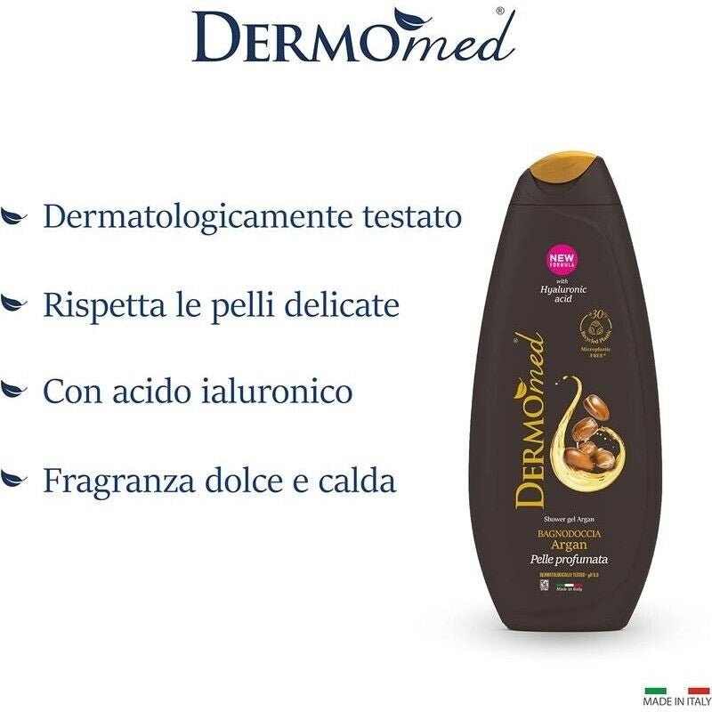 SET 12 PZ DERMOMED BAGNODOCCIA CON ACIDO IALURONICO 650 ML ARGAN
