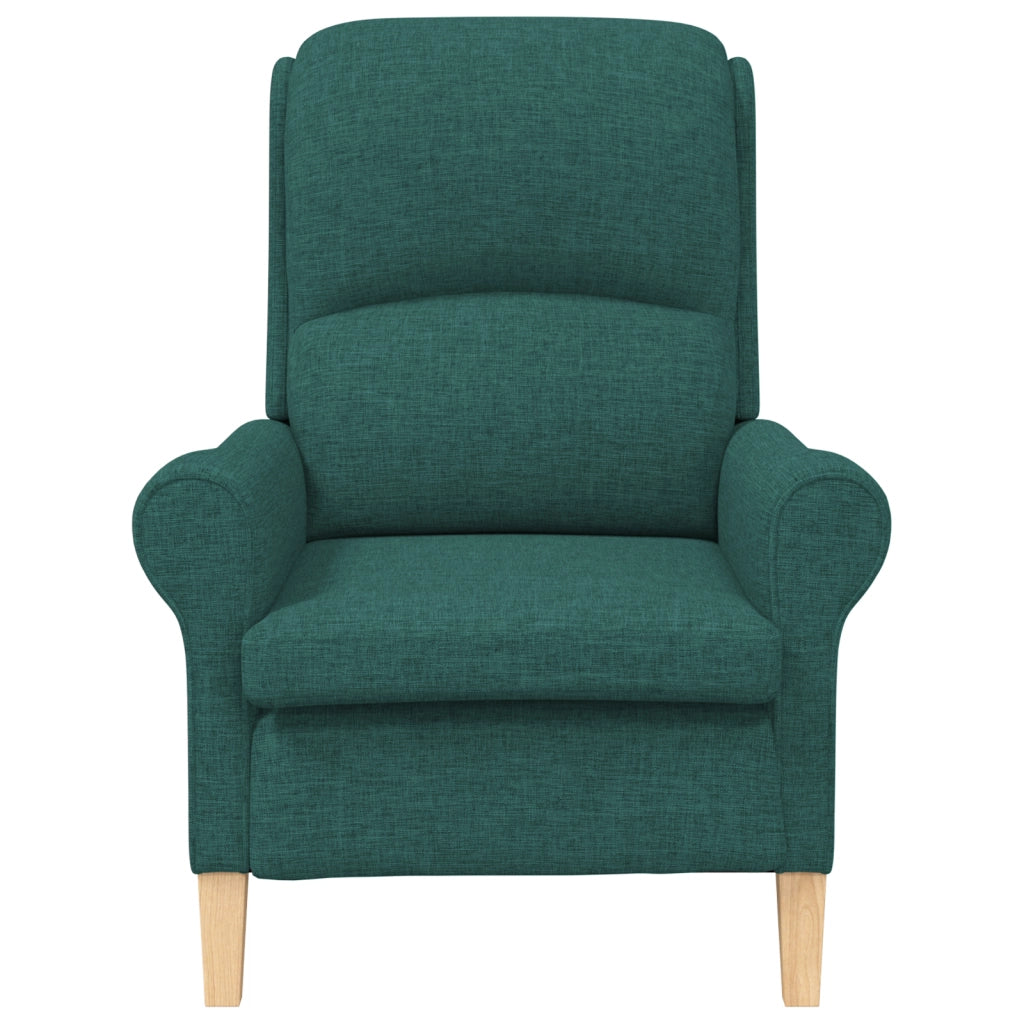 Poltrona Moderna Verde Scuro Tessuto, Legno Standard Ergonomica