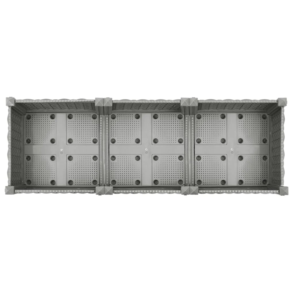 Fioriera rialzata per piante fiori terrazza giardino 120 x 40 x 23 cm polipropilene grigio 02_0039197