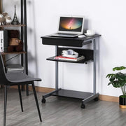 Bureau PC tafel con 4 ruote 2 con freni - Nero