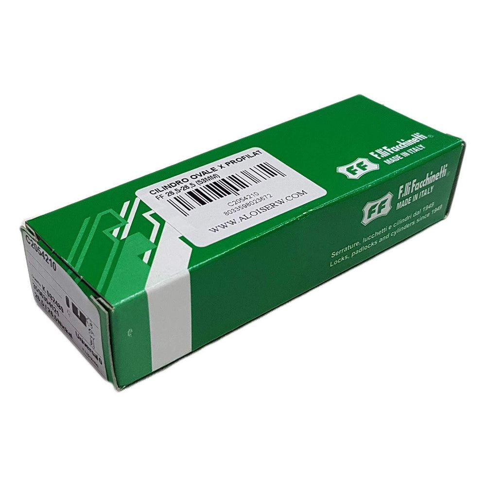 Facchinetti a 26,5 - b 26,5mm (53mm) cilindro ovale nichelato universale per profilati