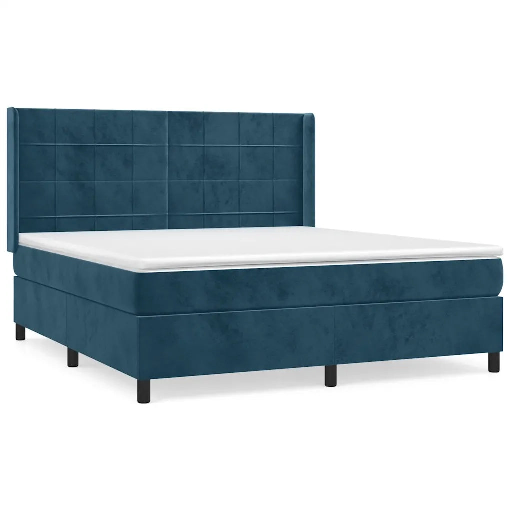 Giroletto a Molle con Materasso Blu Scuro 180x200 cm in Vellutocod mxl 98729