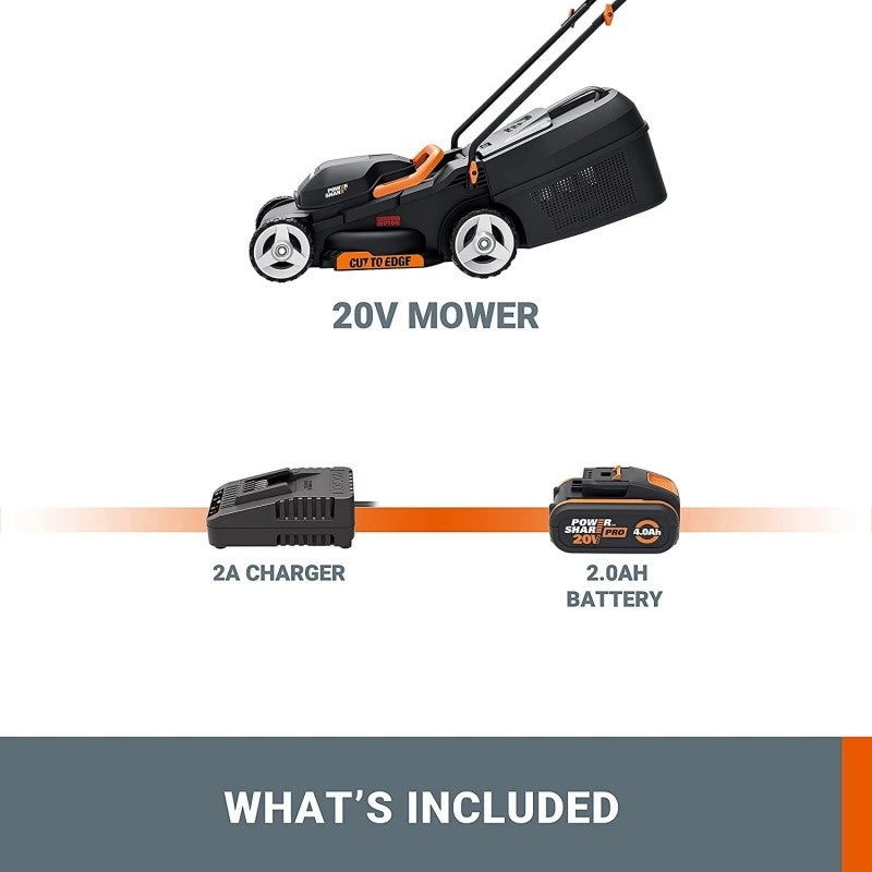 Rasaerba a Batteria 20V WG730E Brushless Taglio 30 cm per Giardini fino a 200 m² con Cesto 30L - Worx