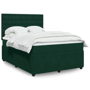 Giroletto a Molle con Materasso Verde Scuro 140x190 cm Velluto