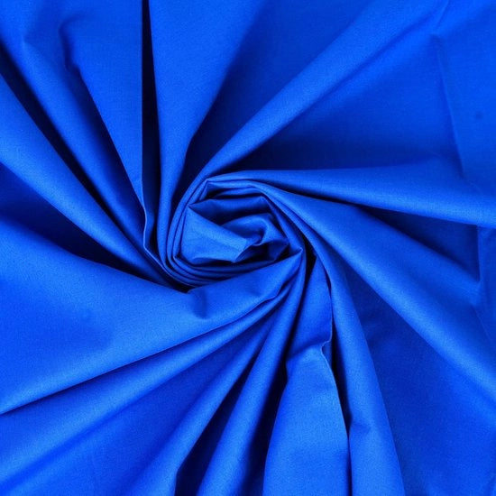 Tessuto da moda Royal Blue in cotone per metro - 147,5 cm larghezza - 100% cotone puro - 60 quadrati - Disponibile in 20 colori e 5 misure (2 metri, azzurro reale)