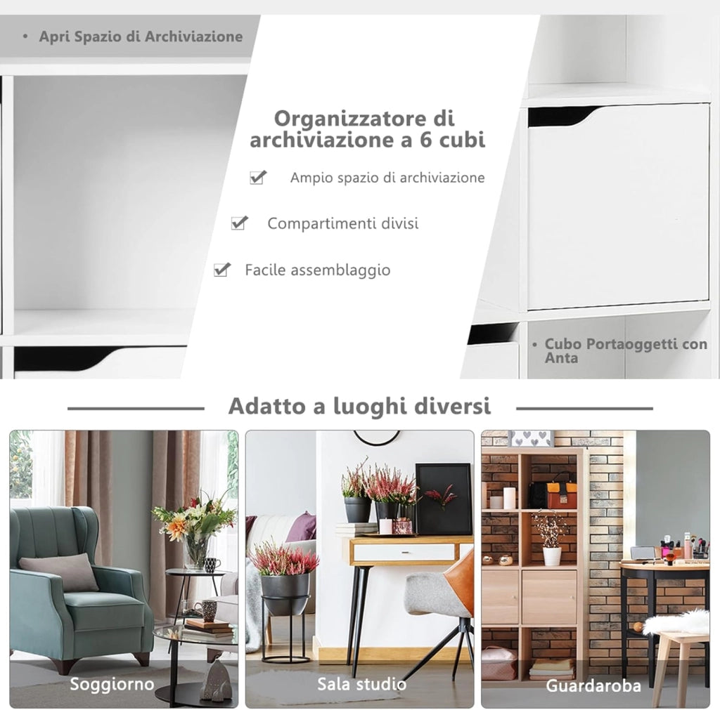 Armadietto Libreria a 3 Livelli con Scomparti, Espositore per Libri e Giocattoli, per Salotto Camera da Letto e Soggiorno 60 x 29 x 90 cm