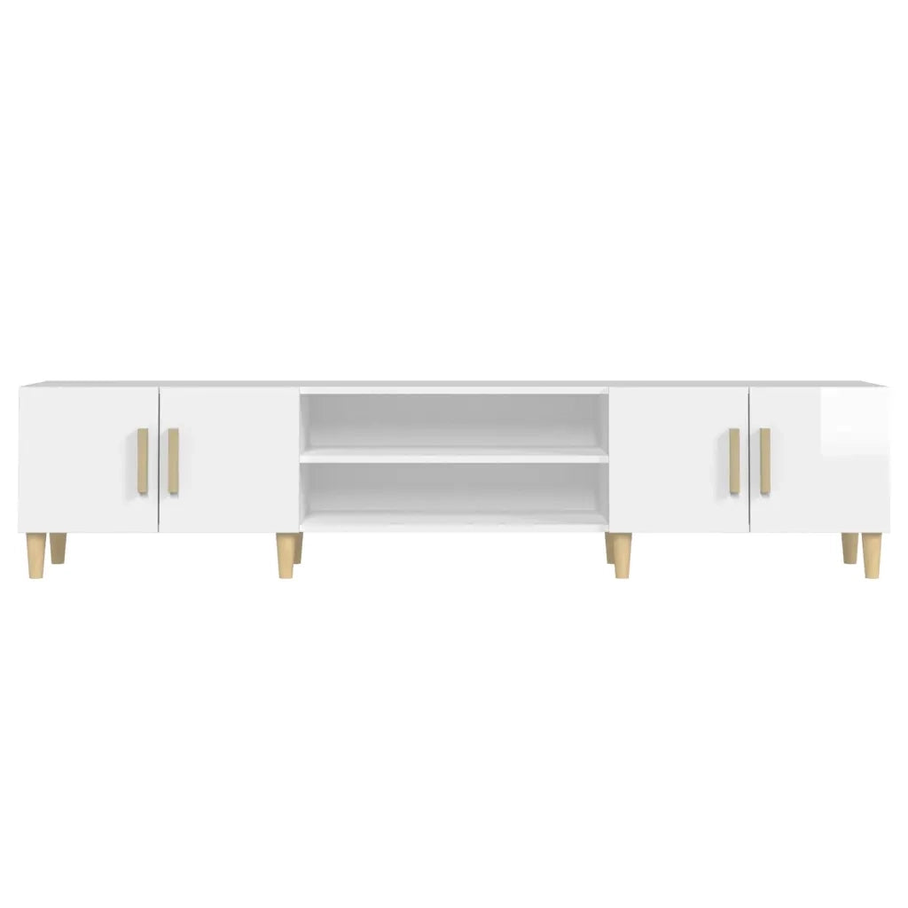 Mobile TV | Armadietto TV | Mobile Porta TV Bianco Lucido 180x31,5x40 cm Legno Multistrato