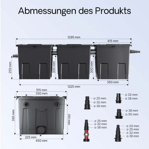 Filtro a camera per laghetto CBF-350C per filtrazione di max 90.000 l