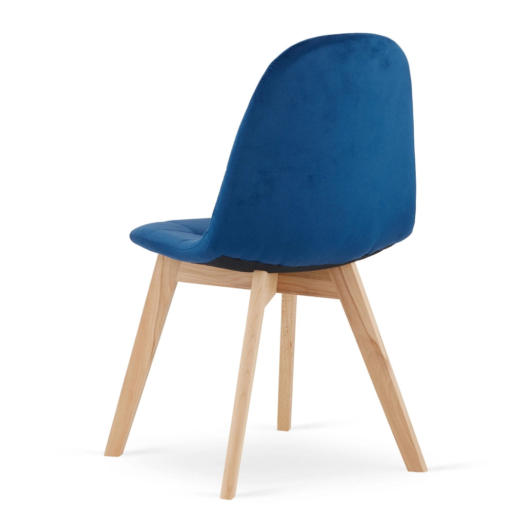 Sedia Valora NUUC in velluto blu navy dal design ergonomico x4