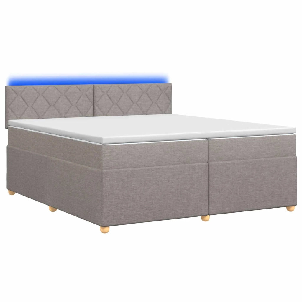 Letto box spring con materasso Tortora 200 x 200 cm Tessuto 3452510