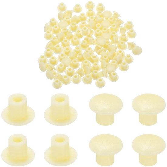Pluggi siliconici per afdichtamento ronde 100 pezzi - Pluggi per afdichtamento acqua - Pluggi per afdichtamento antidiefstal - Pluggi per afdichtamento per produzione di mobili - Modello: Afdekkap - Dimensioni: - Materiale: Silicon