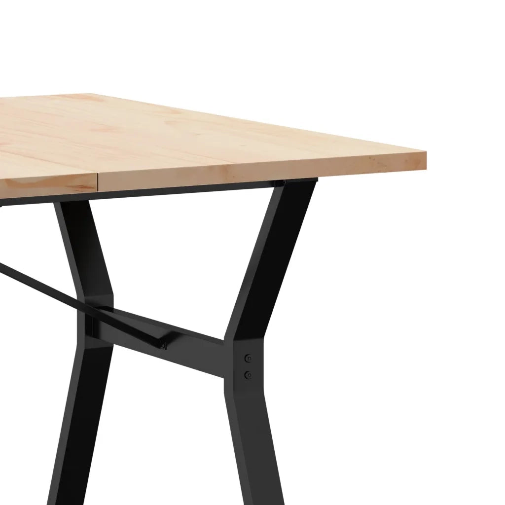 Tavolo Pranzo Telaio a Y 200x100x75,5 cm Legno Pino e Acciaio 3282789