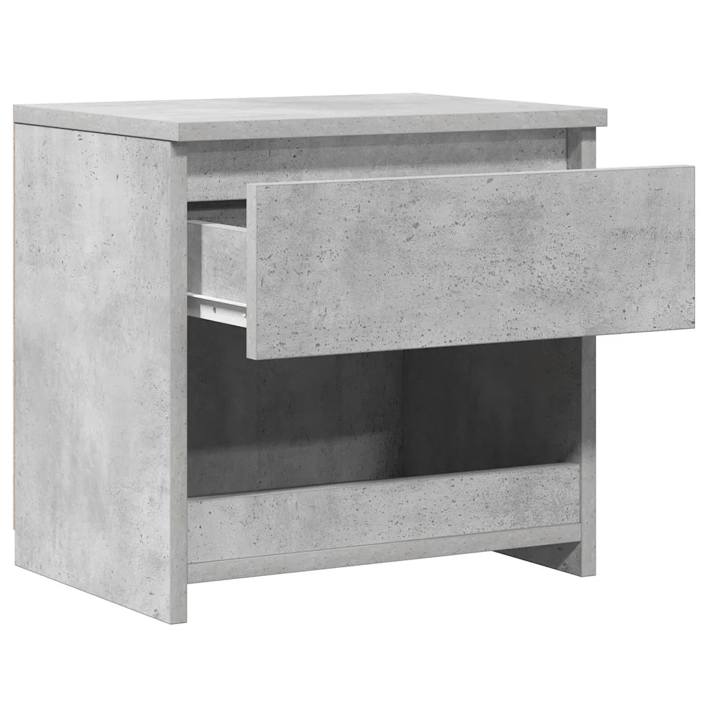 Comodino-Tavolino da notte Grigio Cemento 40x30x39 cm in Legno Multistrato