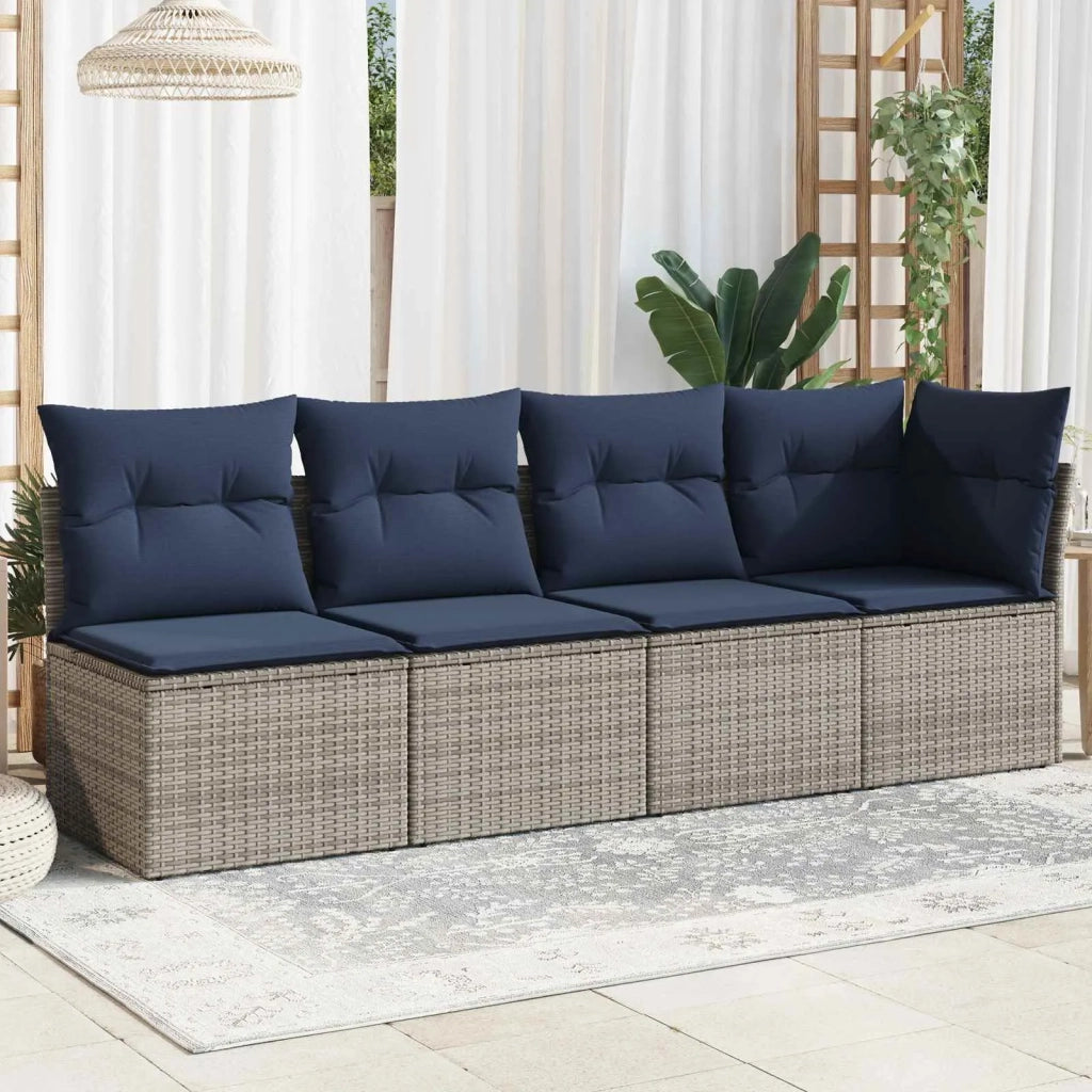 | Divano da giardino | Grigio 227 x 62 x 69 cm polyrattan 366150
