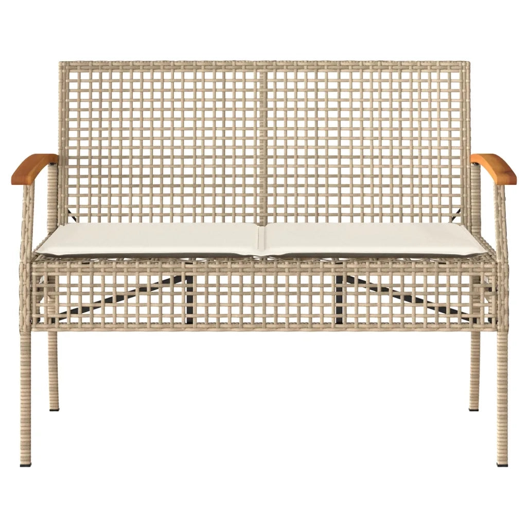 Set Divani da Giardino 4 pz | Set Salotto da Giardino con Cuscini in Polyrattan Beige