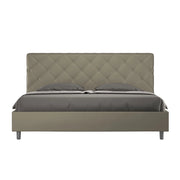 BS COM Letto contenitore imbottito 180x200 similpelle cappuccino