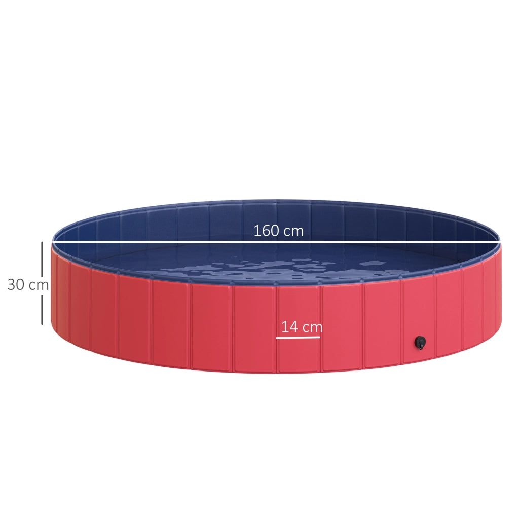 Vasca da bagno per cani e gatti pieghevole ¨C zephmum ¨C plastica e legno rosso ?160x30 cm