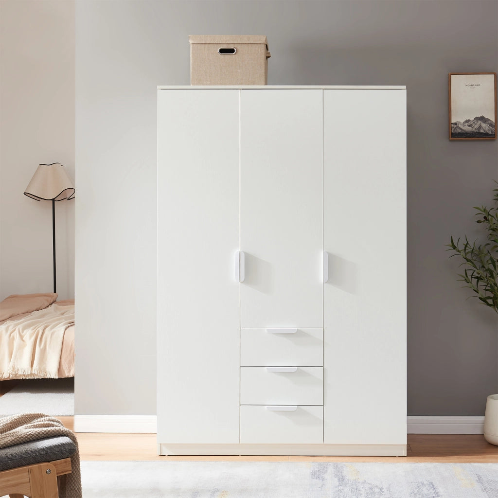 Armadio Guardaroba Eiselfing con Scomparti e Cassetti 176 x 120 x 52 cm Bianco [en.casa]