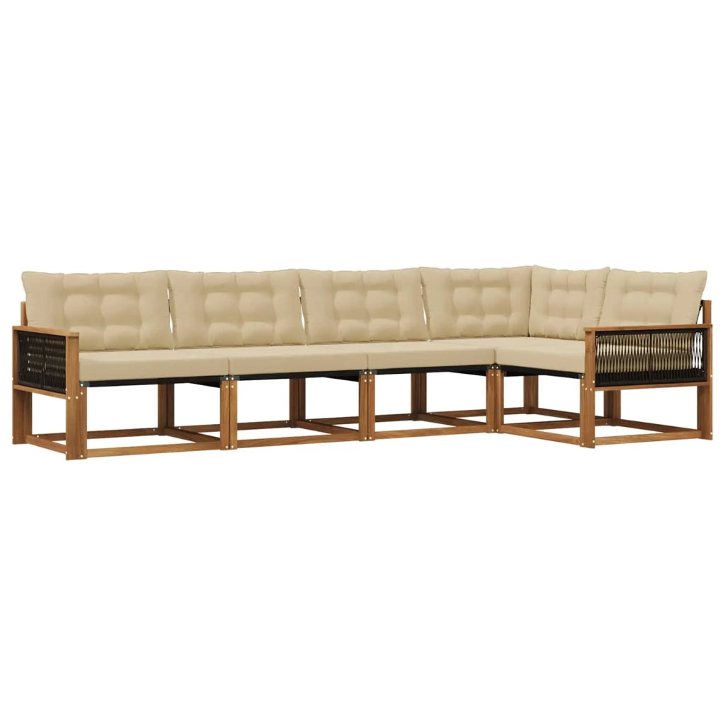 Set di divani da esterno 5 pz Naturale e Beige 3381425