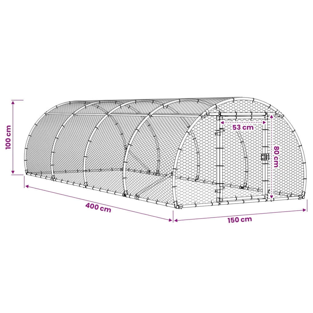 Pollaio Argento 400 x 150 x 100 cm Acciaio zincato 3434661