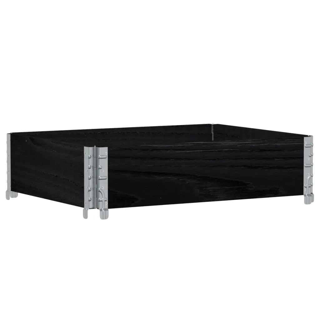 vidaXL Paretale per Pallet Nero 80x60 cm in Legno Massello di Pino