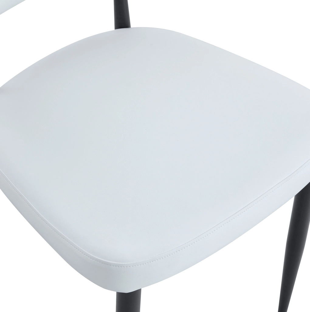 Set di 2 sedie da pranzo ergonomiche bianche con rivestimento sintetico e gambe stabili