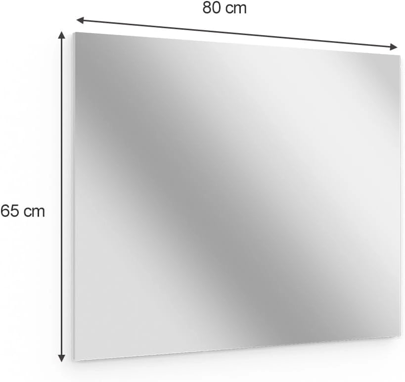 Specchio bagno Viola, Bianco, 80 x 65 cm, montabile a parete e compatibile con la collezione Viola