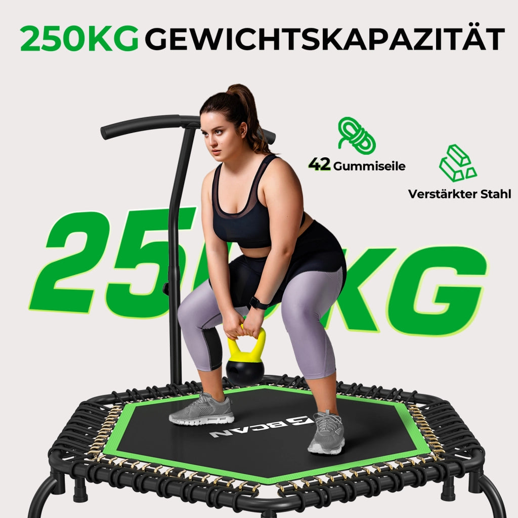 Trampolino Fitness per Adulti ¨C zephmum ¨C Grigio, ? 122 cm