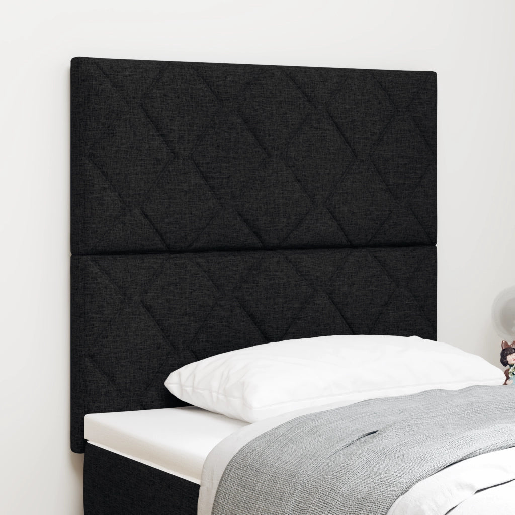 Testiera LED  Design a Blocchi di Diamante Nera 100 cm Tessuto