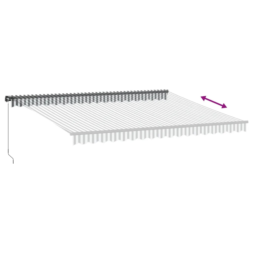 Tenda da Sole Retrattile Manuale Antracite e Bianco 450x350 cm 3215812