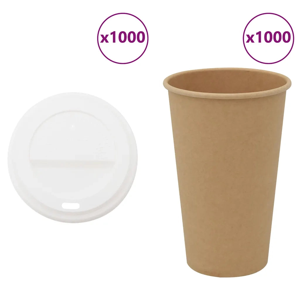 Tazze da CaffÃ¨ in Carta con Coperchi 1000 pz 16oz 400 ml